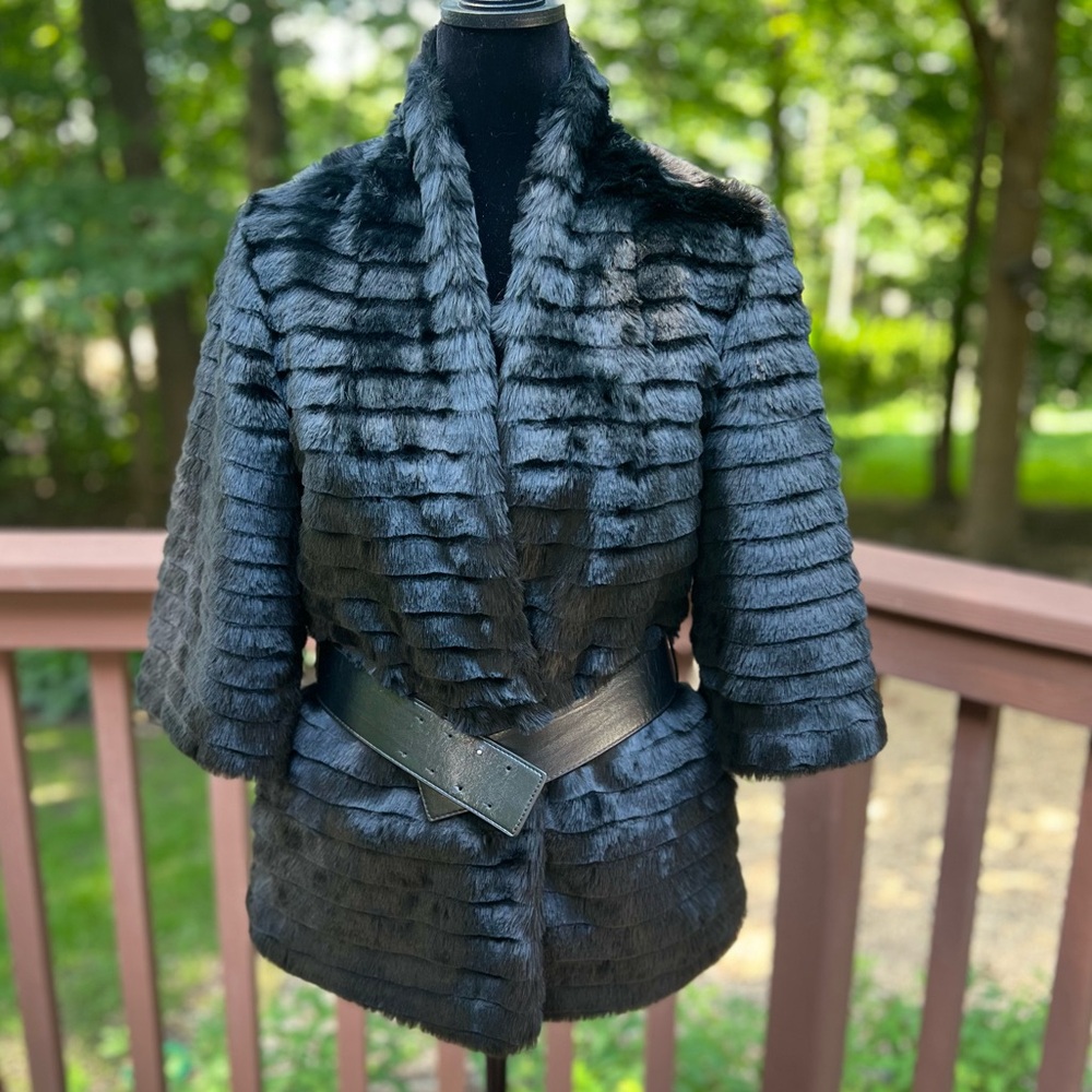 FINAL PRICE WINTER CLEARANCE! - Chic Calvin Klein Faux Fur Lined Jacket, Size S